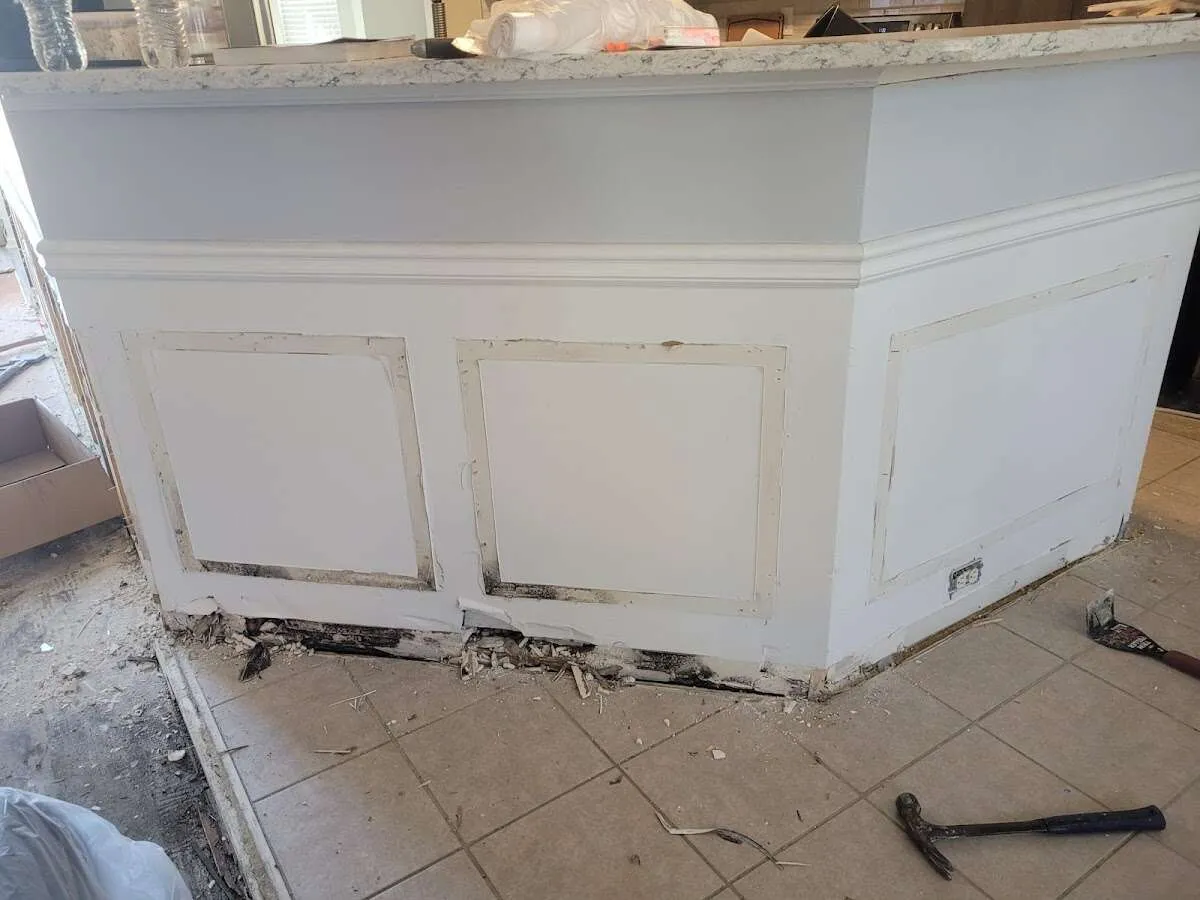 Water damage and mold on kitchen during Mold Inspection & Testing in Delray Beach